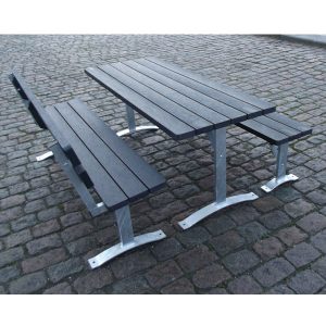 Benk m/rygg, benk u/rygg og bord