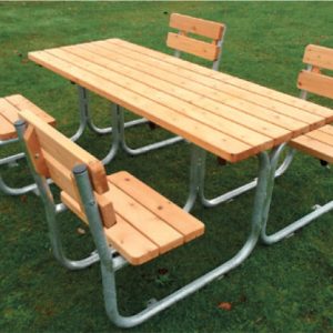 JB 9606-1 Benk/bord med 2 rullestolplasser - L 2,00 m